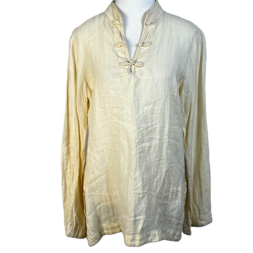 Lauren Ralph Lauren Vtg Women’s Linen Popover Tunic Sz M Preppy Coastal Cowgirl